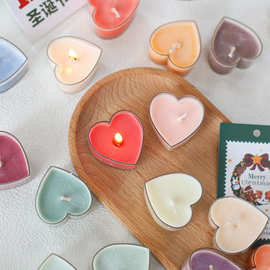 圆形心型爱心茶蜡蜡烛圣诞节日情人节西餐厅摆件装饰生日宴会蜡烛