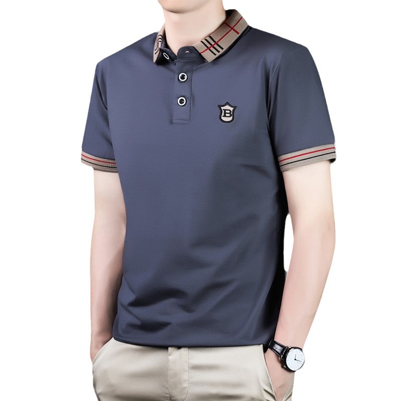 Summer Polo Shirt Men's 2024 New Men's Cotton Thin Trendy Brand Quality Short-sleeved T-shirt Lapel Versatile Men's Wear