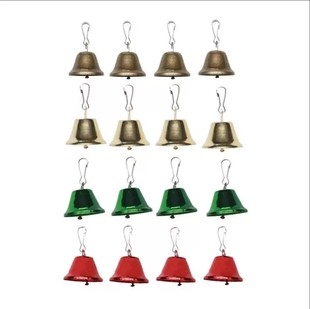 Christmas bell decoration open horn iron bell with spring buckle Zhu Dan buckle hook pet collar retro bell