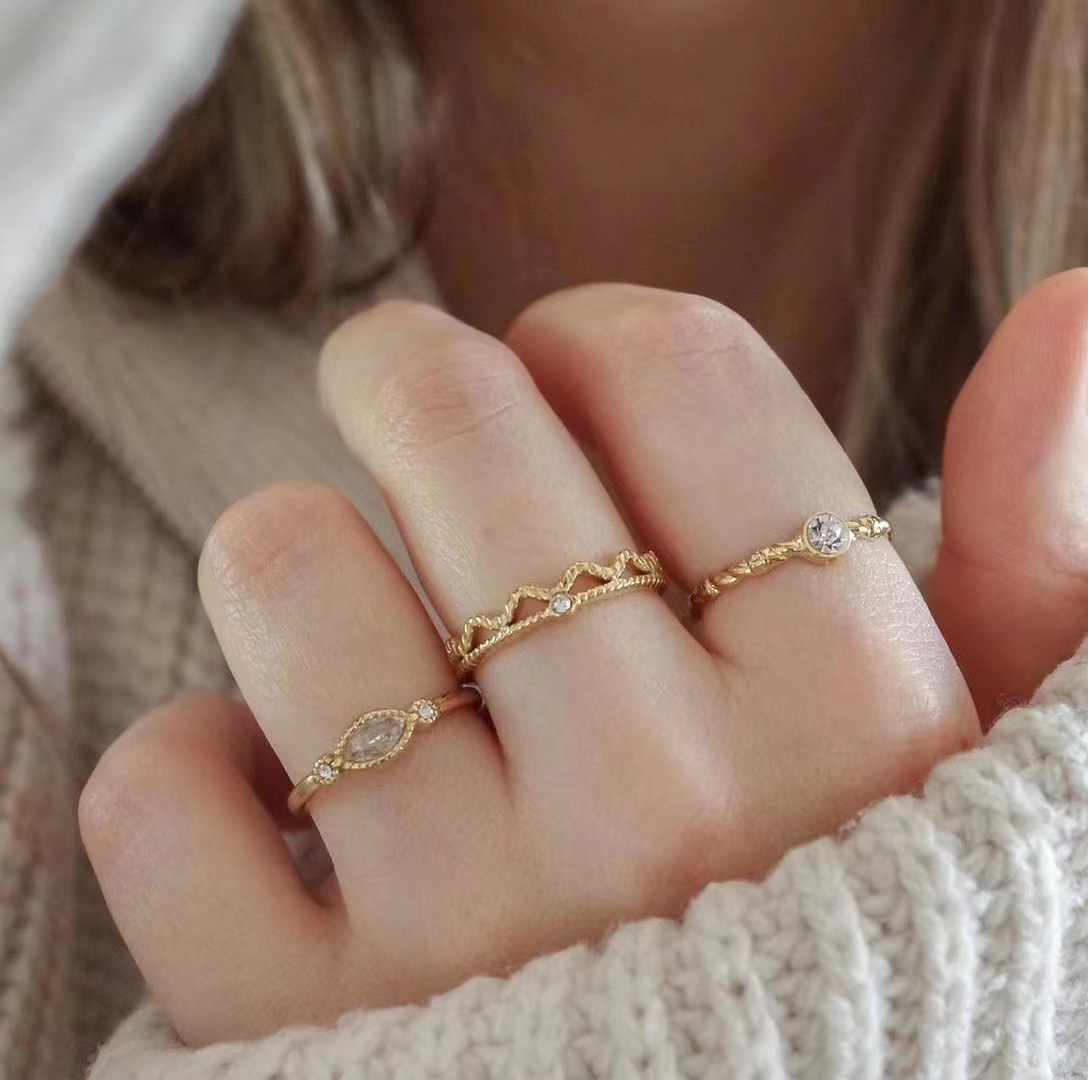 4g Weight Rings Event & Party Supplies PVD Coated Gold Plating Process 14K Gold, Real Gold Plated Plating Material Artificial Gemstones Inlay Material PVD Coated 14K Gold Real Gold Plated Solid Color 304 Stainless Steel Fashion Waterproof Non Tarnish Open Ring