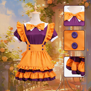 Halloween Purple Maid Costume Japanese Orange Bell Butterfly Festival Maid Live Performance Costume halloween