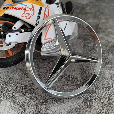Suitable for Mercedes-Benz Engine Hood Car Logo Three-Star Star Hood Hood E Labeling S-Class C Modified Engine Labeling (Car logo) - bright-silver-engine-logo-7cm