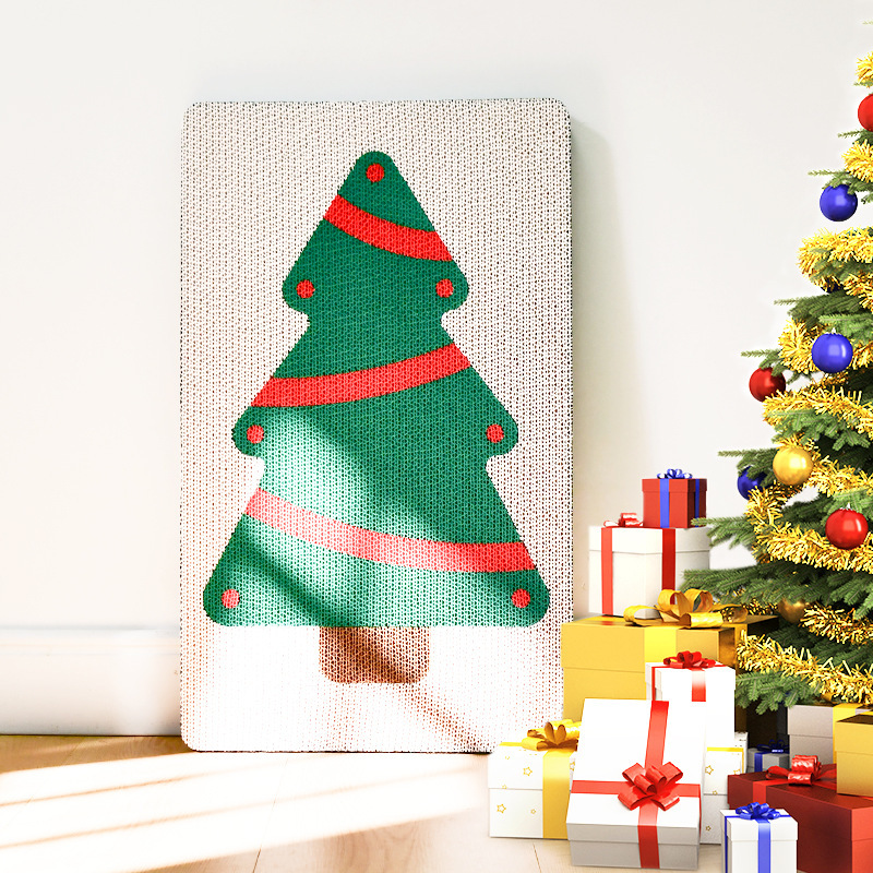 Fun Pet Color Cat Scratch Board Nest Kitten Paw Grinder Wall Sticker Scratch Resistant Integrated Cat Scratch Pad Cat Claw Plate Wear-resistant Cat Use