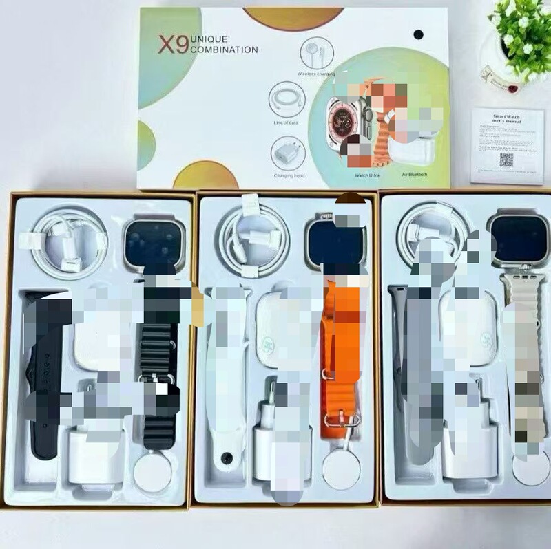 X9 Smartwatch Bluetooth Earphone Charging Cable Plug Dual Strap Combination Set Cross-Border Bluetooth Calling Watch