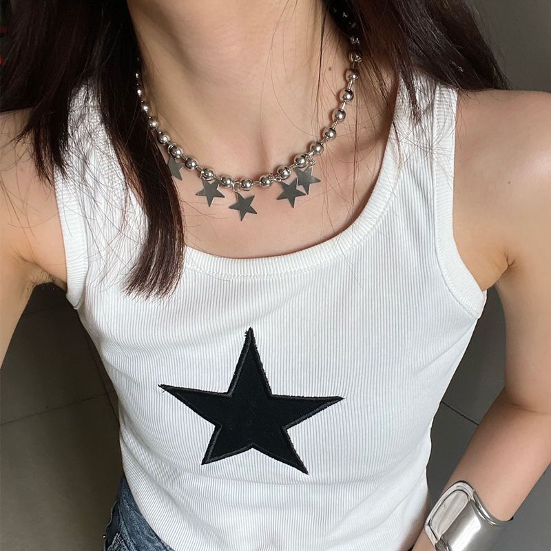Alloy Material Star Pattern Y2K Star Alloy Ball Chain Choker Wholesale