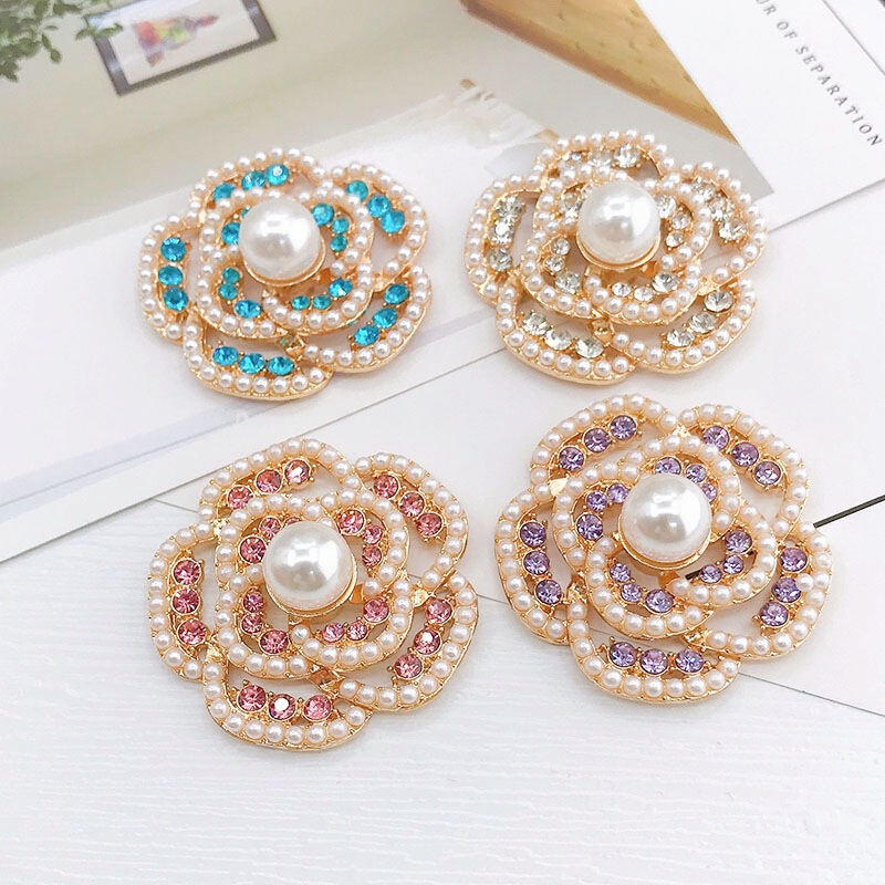 Yi Lian Jewelry New Style Chanel Style Hollow Pearl Flower Hole Shoes diy Decorative Mobile Phone Case Beauty Jewelry Accessories