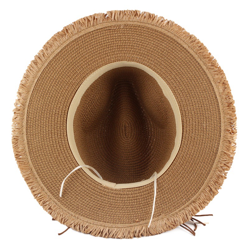 Verano nuevo comercio exterior transfronterizo de las mujeres sombrero de panamá borla original sombrero de paja sombrero de moda británica al por mayor