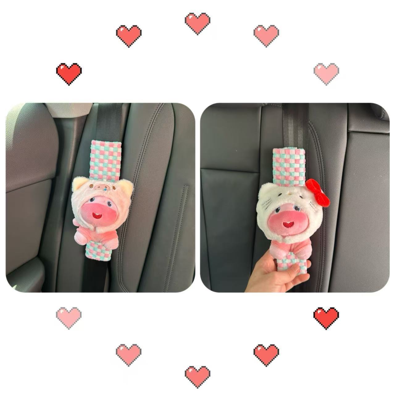 Plush Capybara Lulu Car Seatbelt Shoulder Pad Cartoon Protective Cover Anti-Scratch Clothing Cute Decorative Item Creative