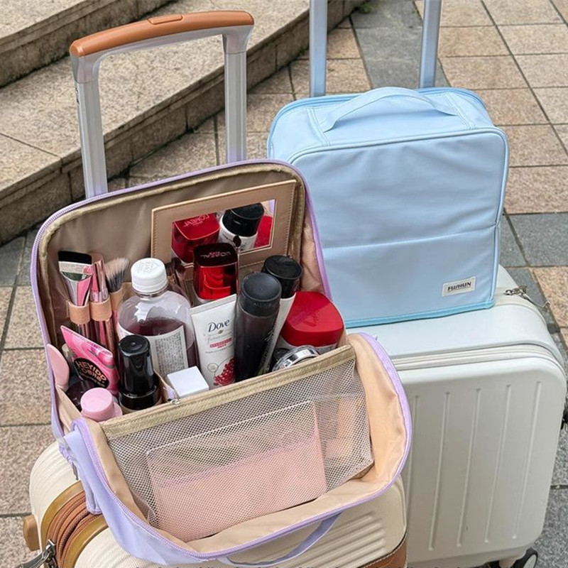 縦型ペンバッグ、メイクアップバッグ、夏休み旅行、メイクアップ収納バッグ、デスクトップスタンディングメイクアップバッグ|undefined