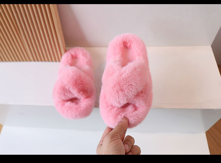 Children's 2024 Autumn Korean Edition Girls' Fashion Cross Strap with Fury Home Cotton Sl, Fashionable Princess_voghion.com