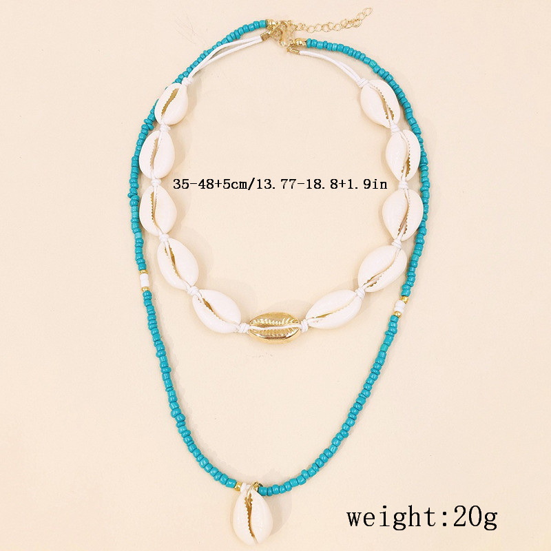 13g Weight Layered Necklaces Classification 1 Piece Quantity Holiday, Daily Occasion Shell Material Starfish Pattern Women's Gender Beaded Design Simple Style, Classic Style Style Simple Style Classic Style Starfish Shell Wholesale Layered Necklaces 7