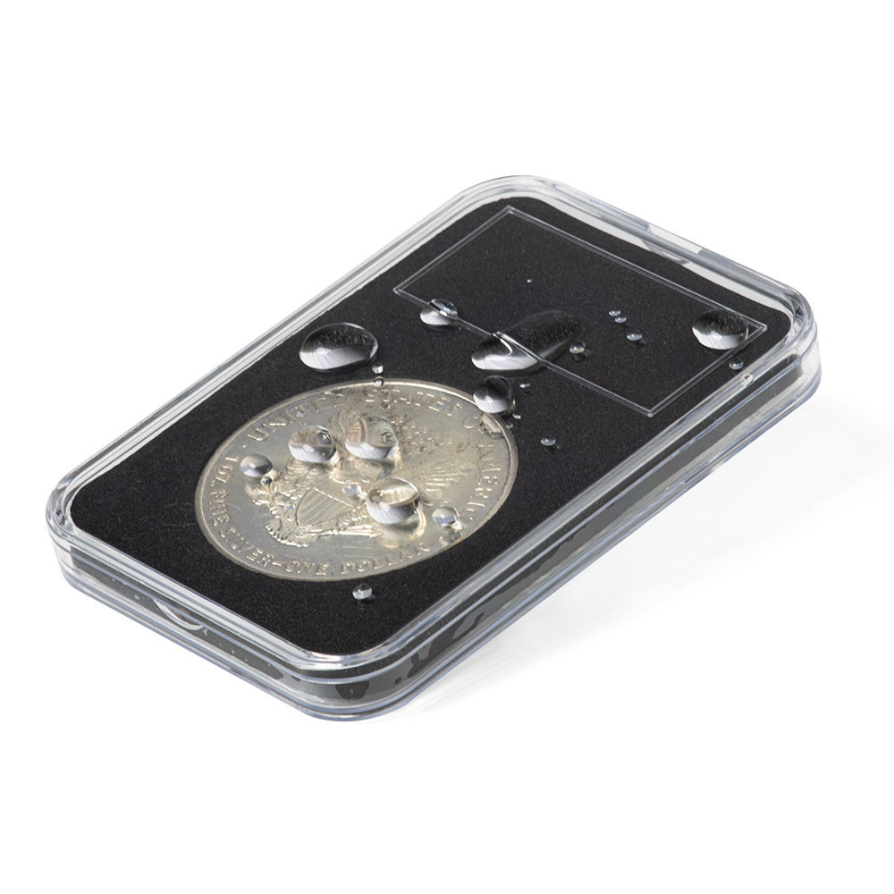 Un yuan caja de identificación de monedas caja de colección transparente caja de almacenamiento clasificación caja de monedas caja de protección de almacenamiento de monedas caja cuadrada al por mayor