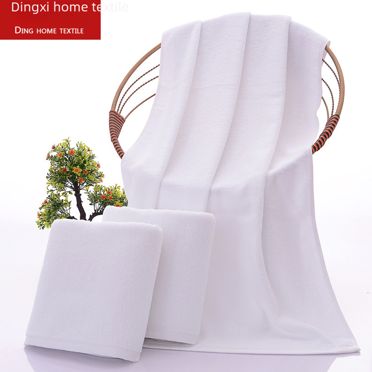 White five-star hotel towels and bath towels for hotels, inns, bathing, special use, increased water absorption, pure cotton, wholesale and customization