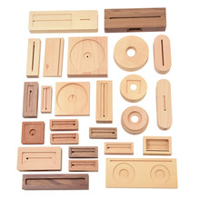 厂家木制品定制加工打样实木台历底座木质支架桌面照片夹展示架木