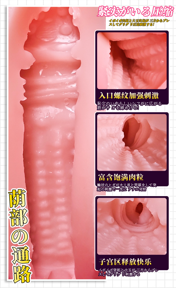 Jiuai Half-Body Masturbator with Realistic Vaginal and Anal Channels, Manual TPE Stroker — detail image 17