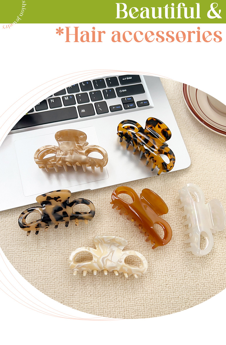 60g Weight Hair Claws Hair Accessories Type 1 Piece Quantity Daily Occasion Women's Sweet Bow Knot Acetic Acid Sheets Hollow Out Hair Claws