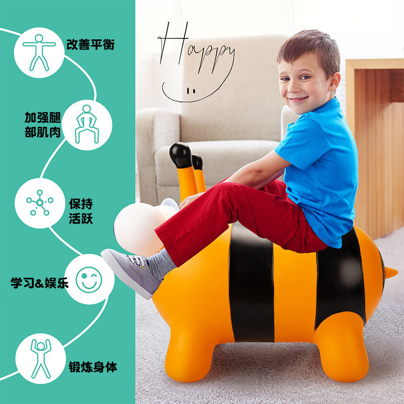 2026 Bee Children's Pvc Eco-Friendly Inflatable Large Thickened Jumping Horse Wholesale from Source Manufacturer