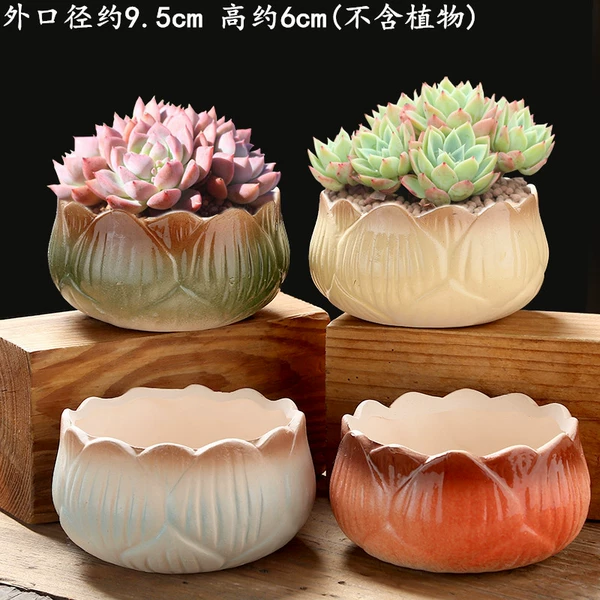 Happy lotus flower pot set 4 pieces