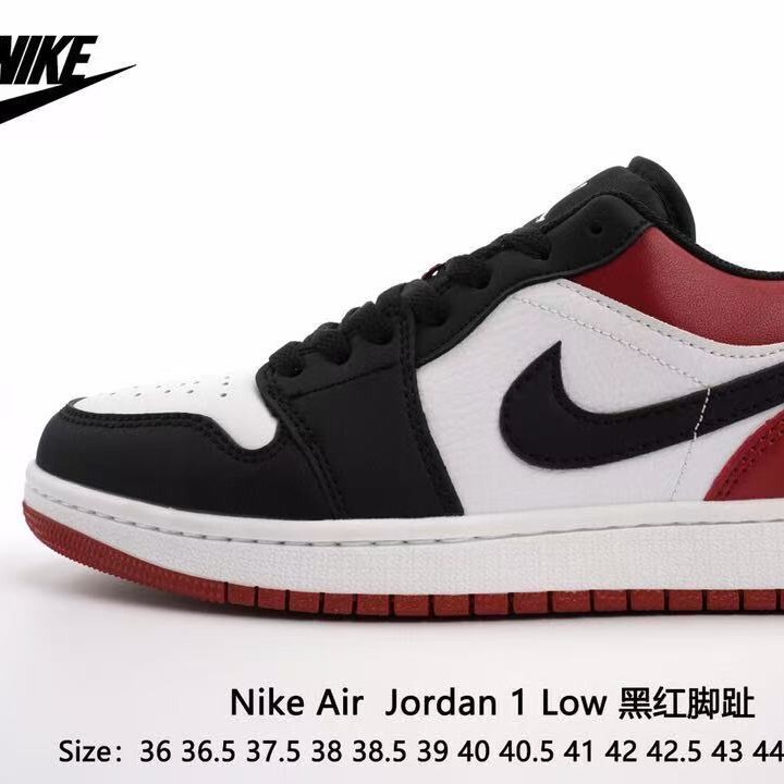 Putian Factory Wholesale Aj1 Black and Red Toe Low-Top Men's and Women's Sports Shoes Black and White Panda Men's and Women's Casual Export Shoes