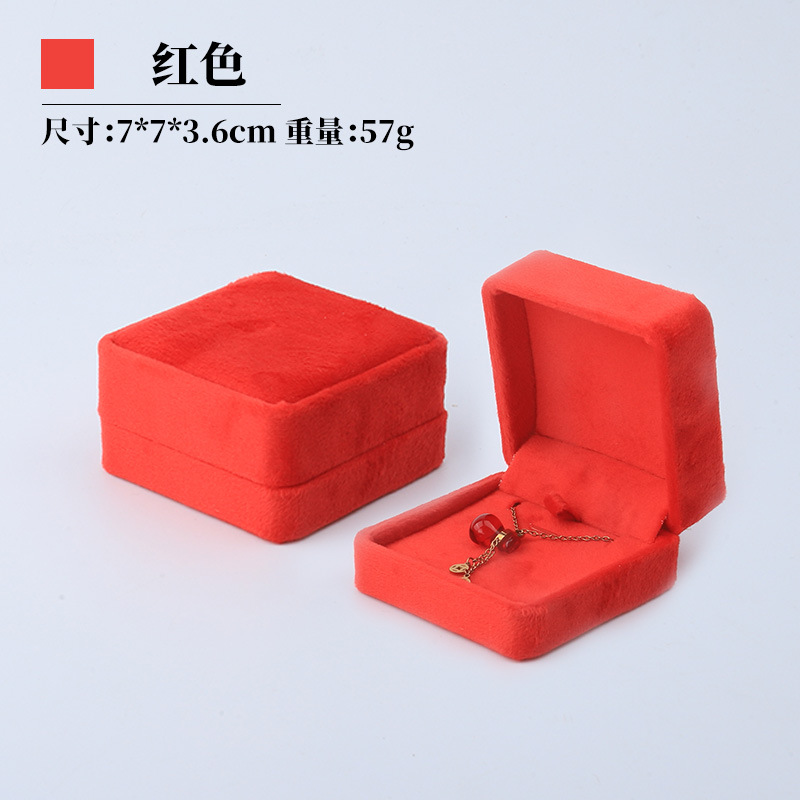 Caja de joyería de terciopelo de alta gama, caja de embalaje de terciopelo para anillos, pulseras, pendientes, cadenas largas, caja de regalo para joyería