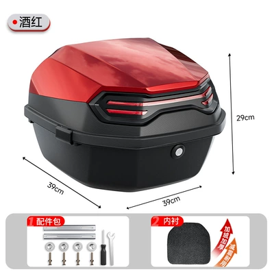 Electric Scooters, and Mopeds, Motorcycle trunk - factory-direct-large-wine-red-includes-installation-hardware