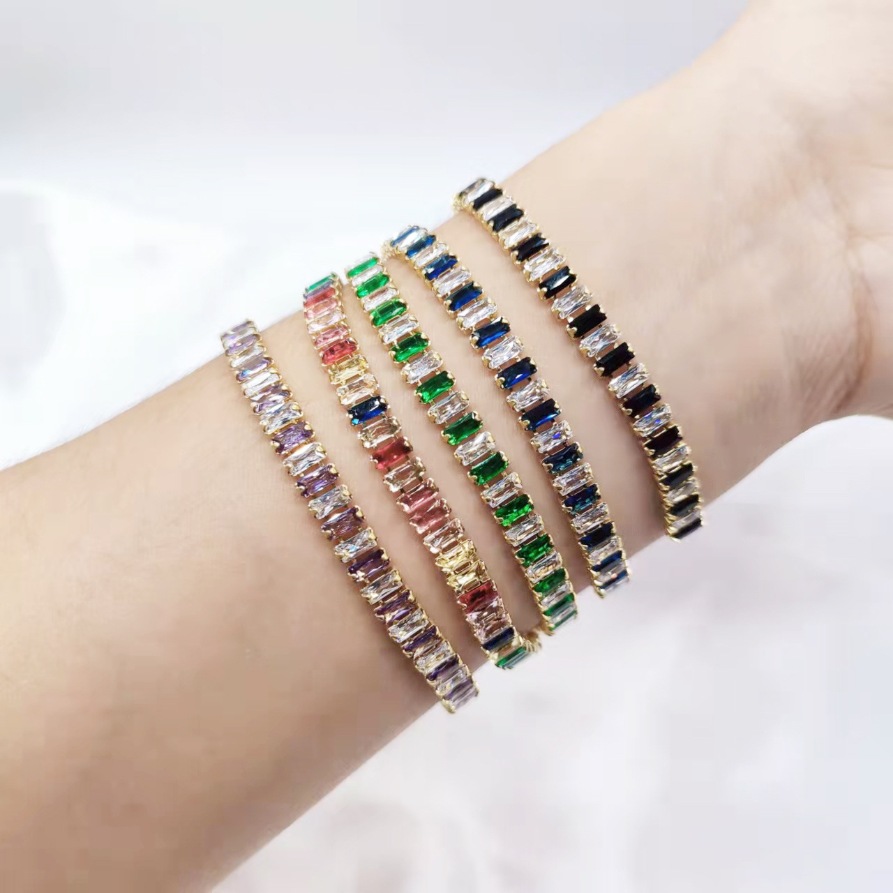 Glam Geometric Alloy Plating Zircon Women's Bracelets display picture 2