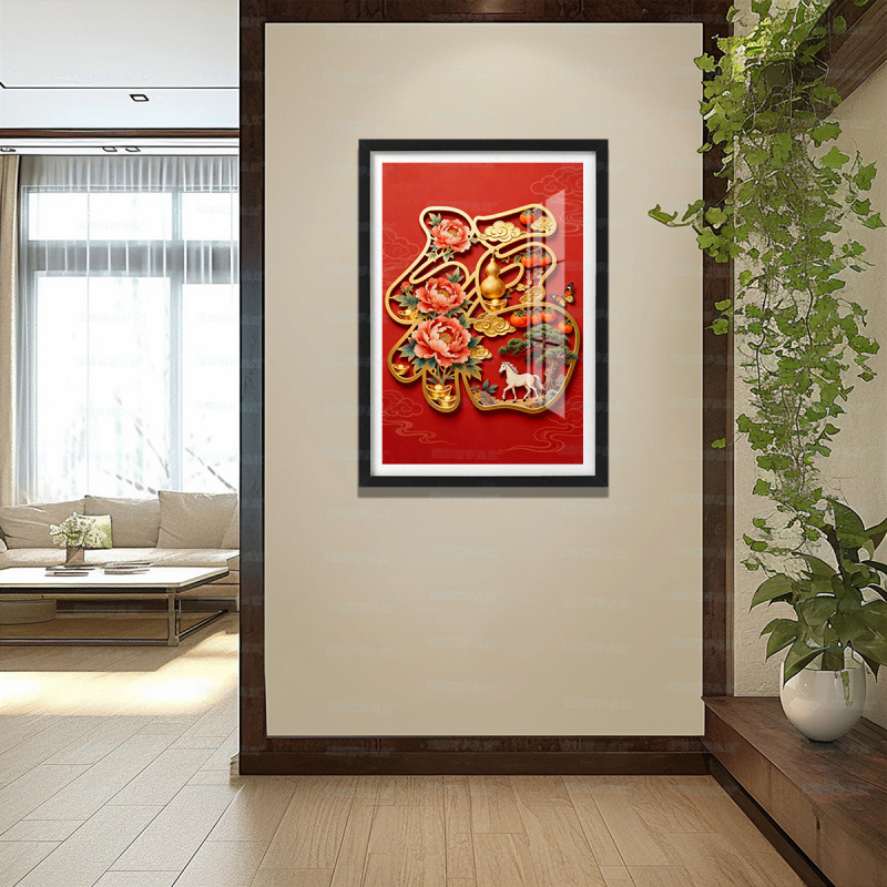 [Algodón importado] Mona Lisa real cruz de bordado de caballo de pintura tradicional china de Jinfu paisaje sala de estar bordado a mano