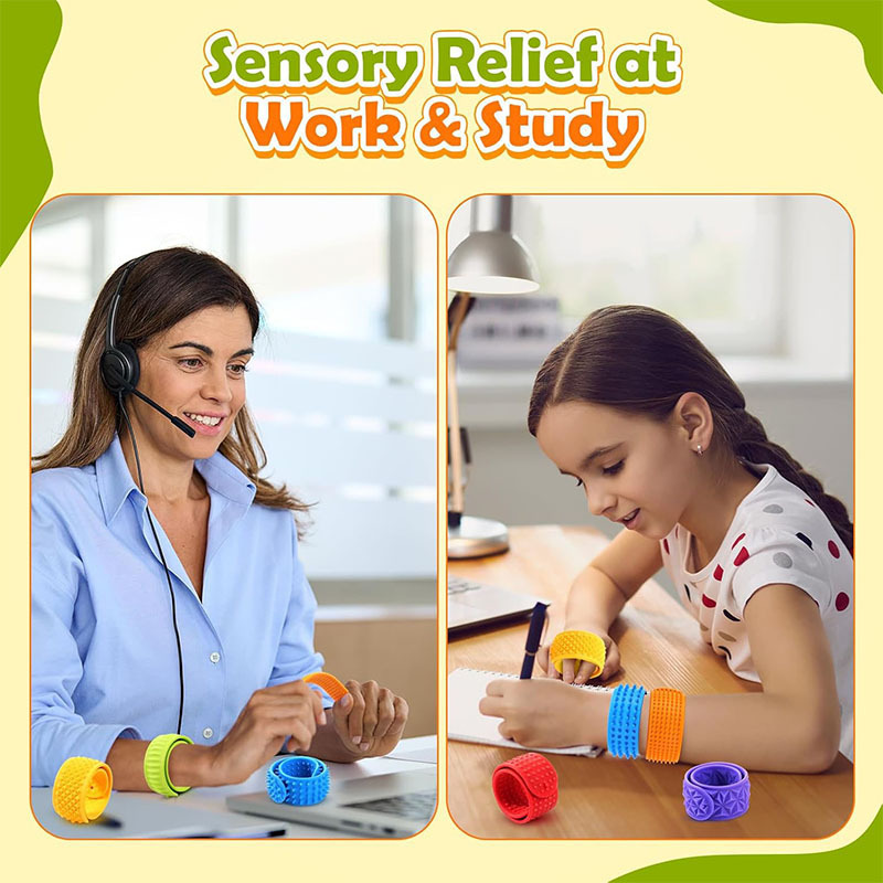 Fidget Toys Slap Bracelets硅胶拍拍圈感官解压玩具Sensory Toys|undefined