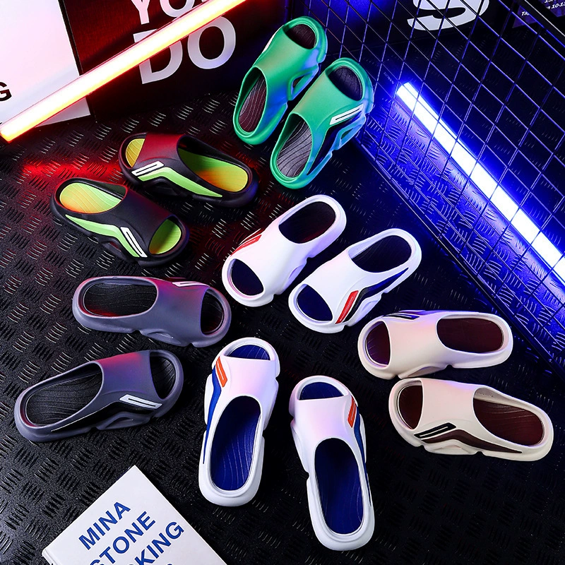 Нескользящие тапочки, мужская летняя одежда, модные домашние Нескользящие, износостойкие сандалии и тапочки на толстой подошве, Заводской магазин