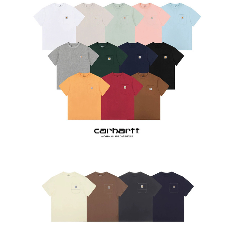 Cross-Border Carhartt Classic Style Trendy Brand K87 Small Logo Workwear Pocket Short-Sleeve T-Shirt Unisex Loose Fit Pure Cotton Couple Style Cross-Border Carhartt Classic Style Trendy Brand K87 Small Logo Workwear Pocket Short-Sleeve T-Shirt Unisex Loose Fit Pure Cotton Couple Style