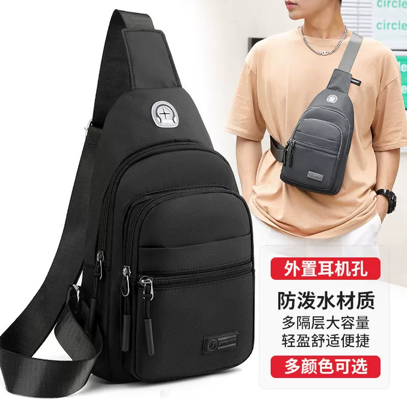Men's chest bag, trend sports bag, one-shoulder bag, for import, high-quality style