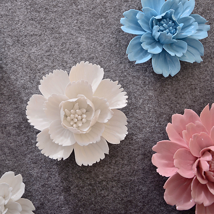 Decoración de Pared de Flores en Cerámica Tridimensional para Sala de Estar y Dormitorio image 2