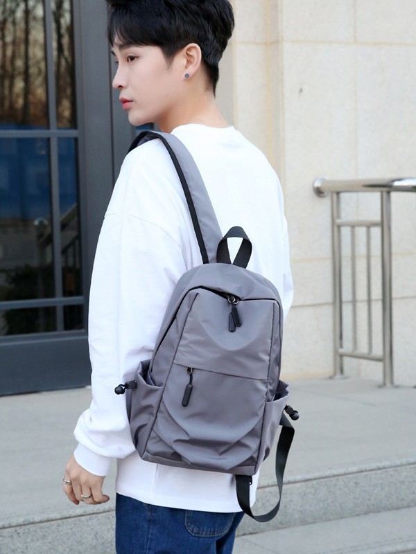 Mini Backpack Men's and Women's Couple's Small Backpack Simple High-Value Schoolbag Pleated Small Backpack Can Put Water Cup