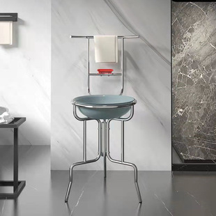 Stainless Steel Washbasin Shelf New Multifunctional Washbasin Shelf Floor-Standing Household Washbasin Shelf Household Nong Yu Kang