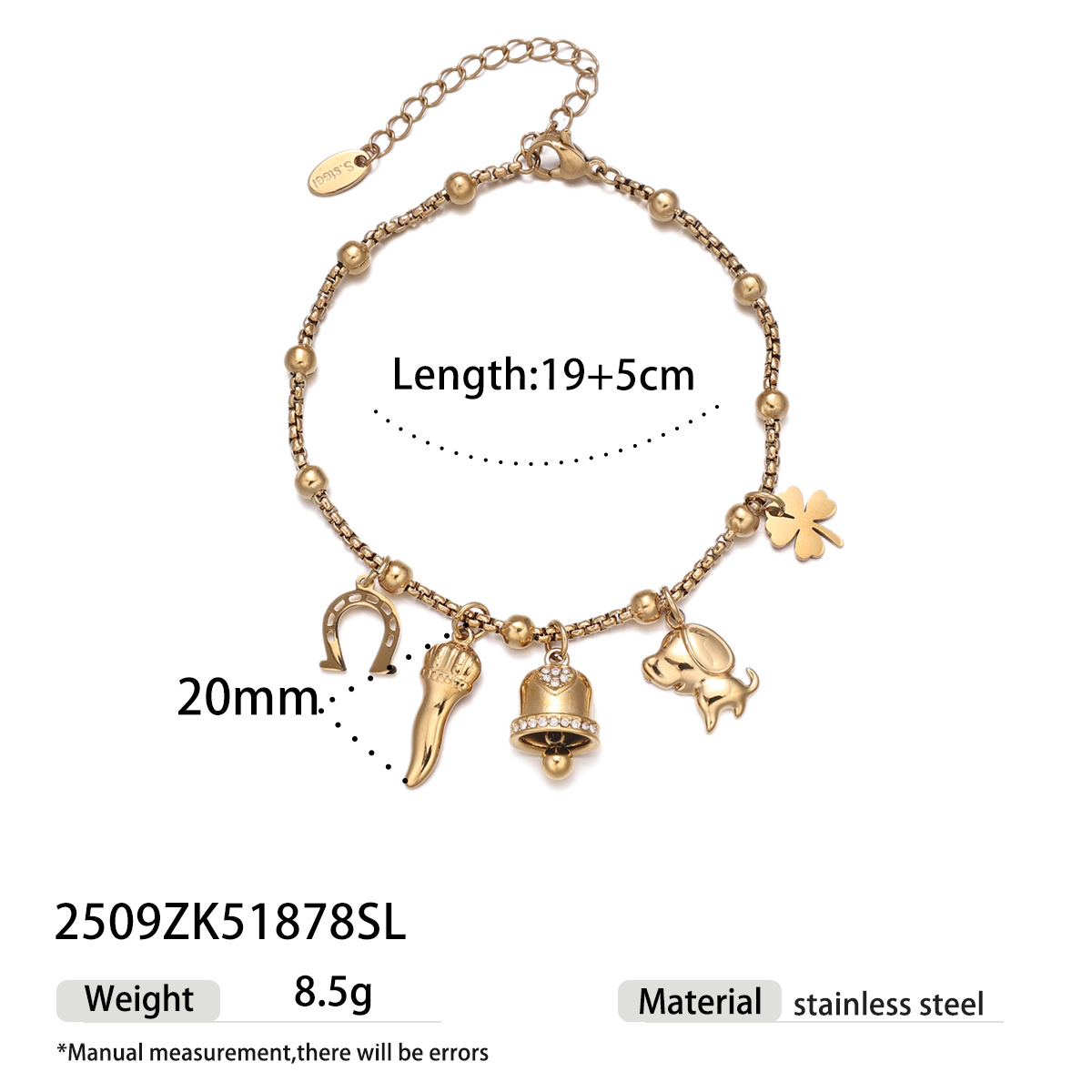 Tina Europa y los Estados Unidos pulsera de acero inoxidable lujo ligero nicho amor campanas más colgantes pulsera de piedra titanio acero no se desvanece mujer image 8