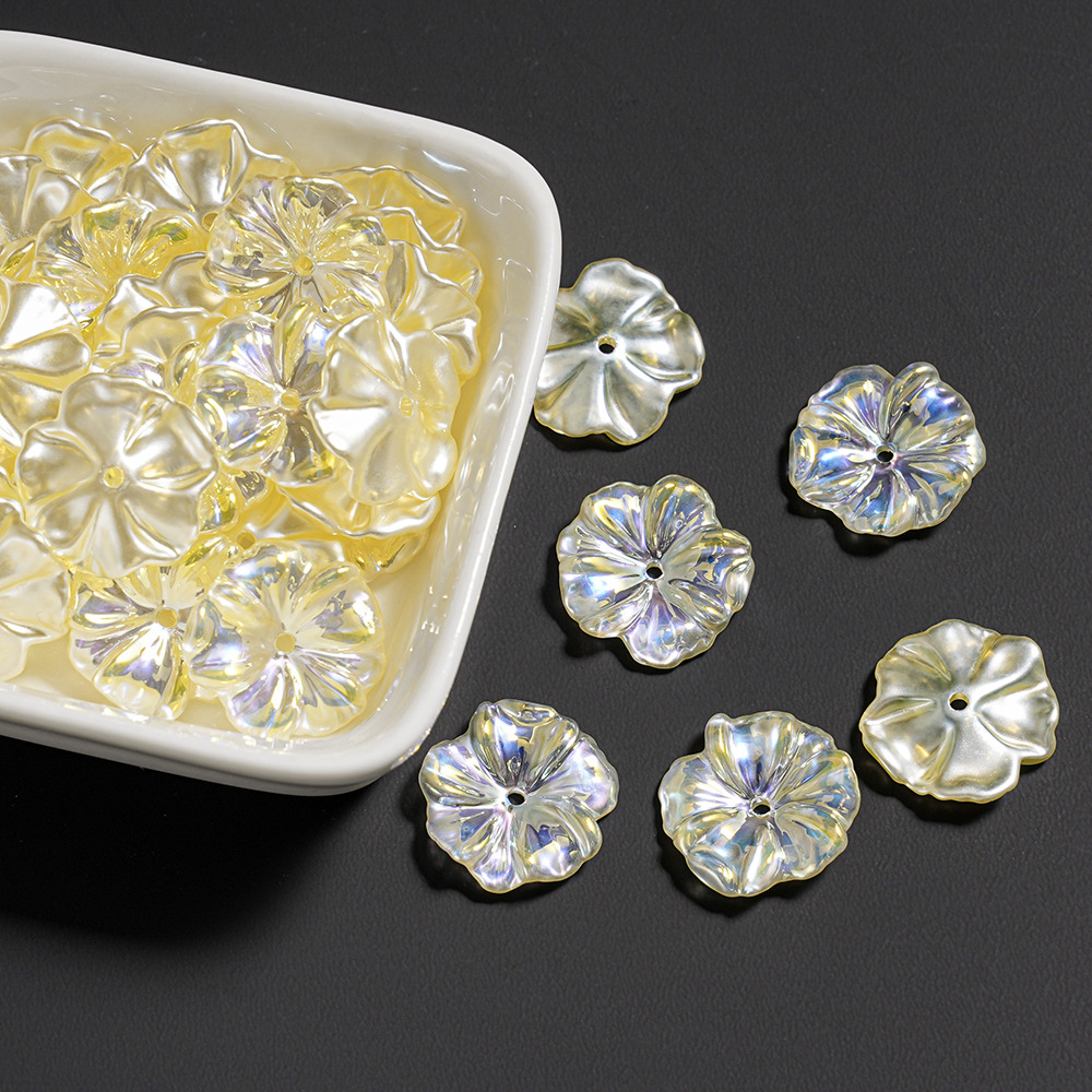 Cristal transparente con cuentas, flor de cuerno de lirio, colgante de teléfono móvil, llavero, colgante de cadena trasera, decoración pequeña