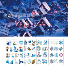 儿童卡通冰雪奇缘纹身贴纸水转印贴雪天冰雪粘贴画时尚可爱小贴纸