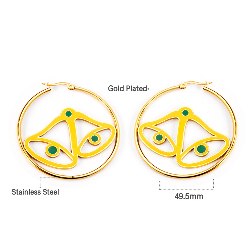 European and American Christmas Earrings, High-End Niche Light Luxury Earrings, Stainless Steel Christmas Tree Cross-Border Christmas Earrings