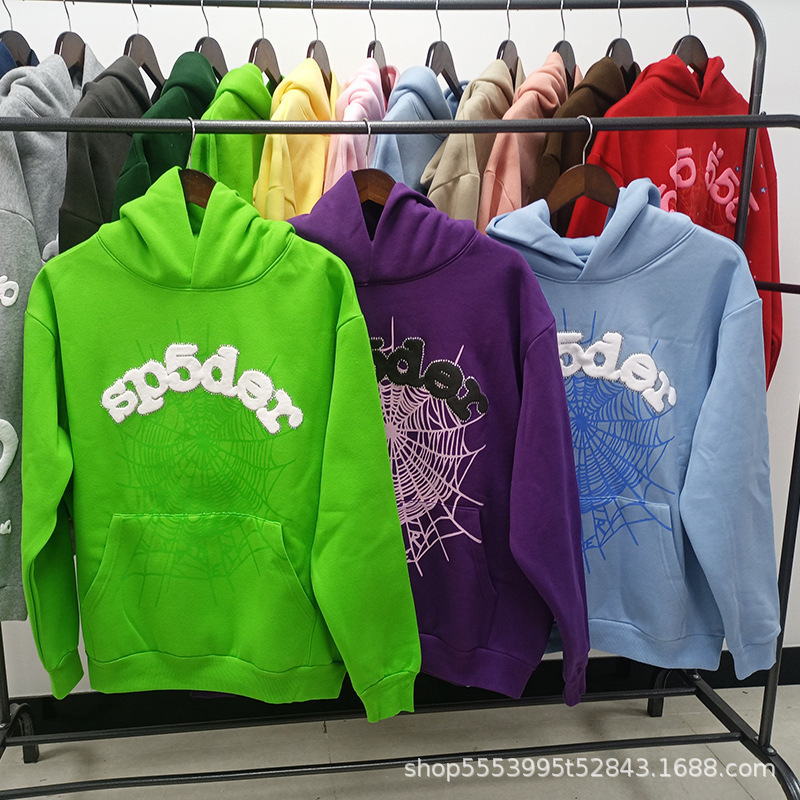 25Ss European and American Trendy Brand Overseas Version Heavyweight Hoodie Trendy Couple Spider Web Sp5Der Sweatshirt Cross-Border Hot Item 25Ss European and American Trendy Brand Overseas Version Heavyweight Hoodie Trendy Couple Spider Web Sp5Der Sweatshirt Cross-Border Hot Item