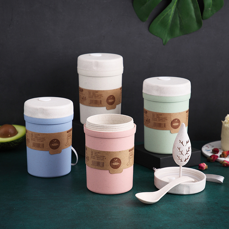 Overnight Oatmeal Cup,Breakfast Cup With Lid,Milk Cup,Portable Soup Cup,Milk Tea Cup,Oatmeal Cup,Yogurt Cup,Takeaway Cup