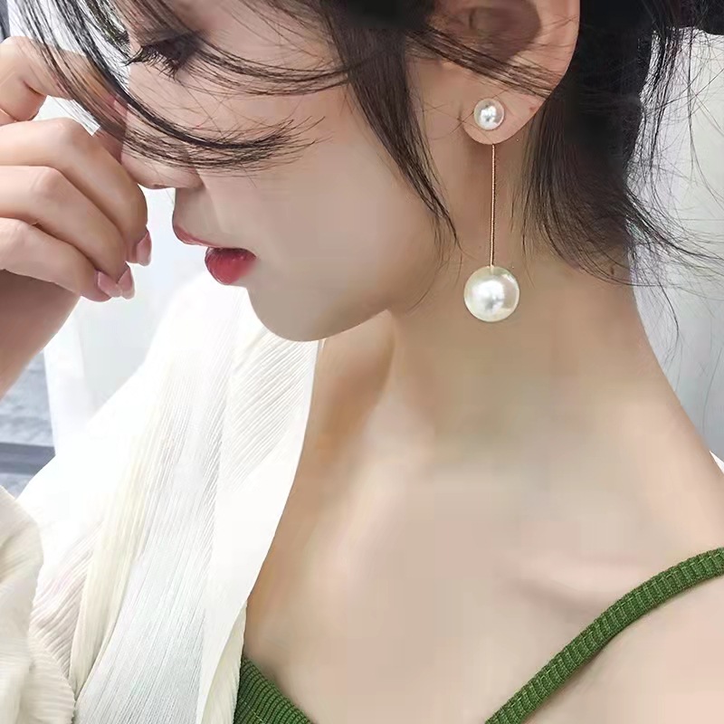 Elegant long fashionable cute universal earrings from pearl with…