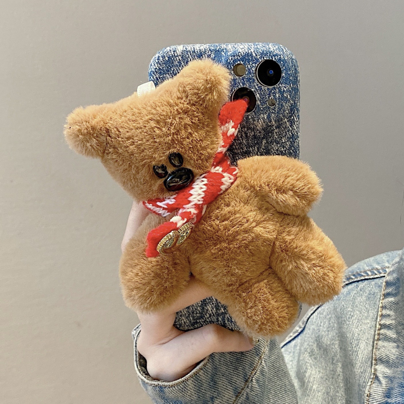 Petit ours brun en peluche adapté à l'iPhone 15 Promax Apple 14 Pro Phone Case 11/1278p_voghion.com