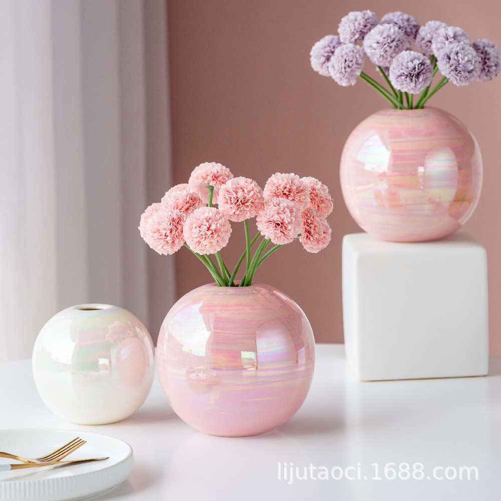 Jarrón de cerámica para plantas hidropónicas, decorativo