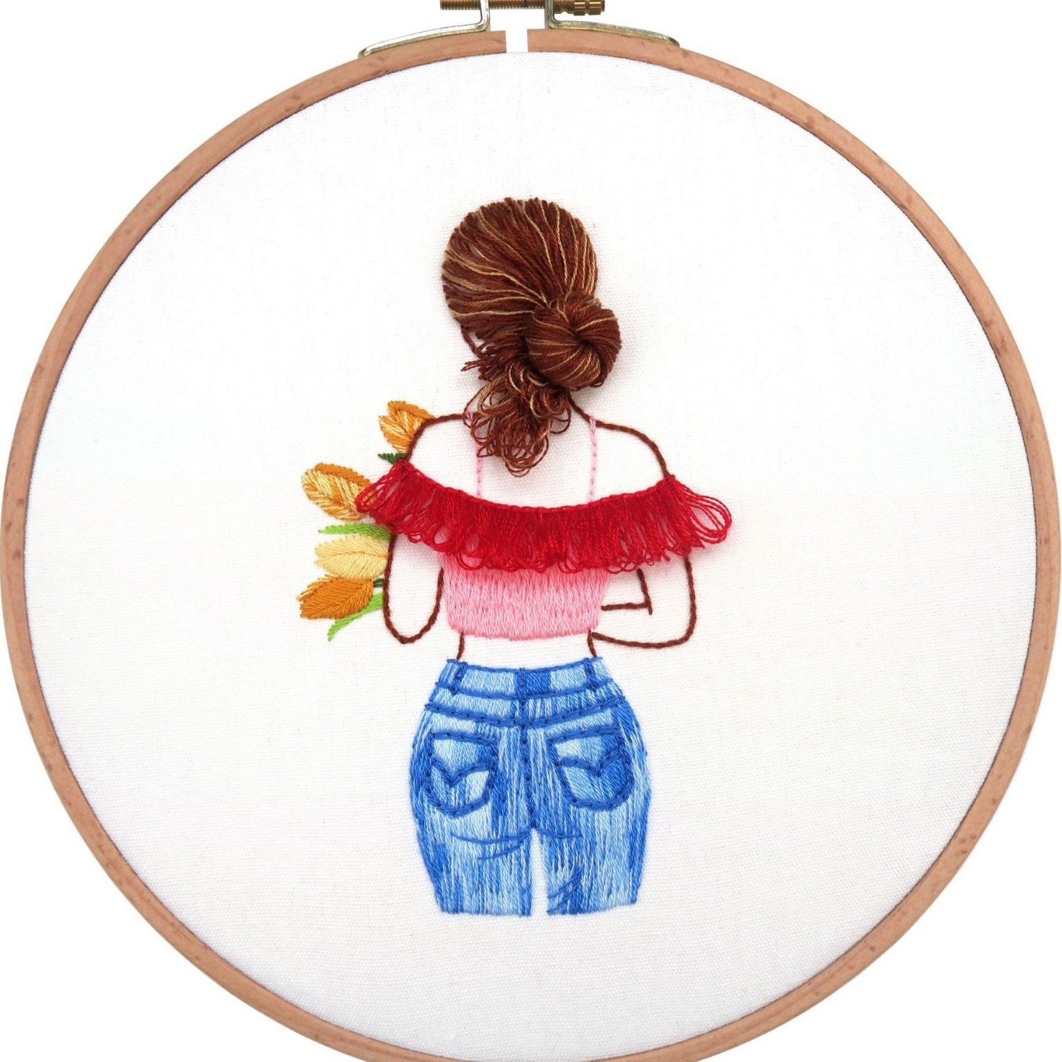 Bordado Diy Butterfly Colgante Lu Bordado Hecho a mano Paquete de material Juego de tres piezas Inglés Creative Children's Gift Flower Colgante