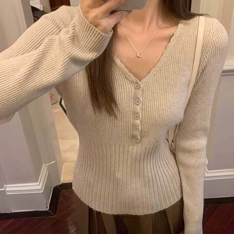К knitted body-friendly demi-season fitted brace, long-sleeve, increased thickness