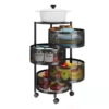 4 layers of square baskets black rack black