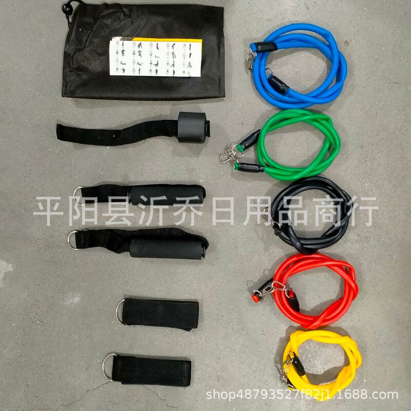 フィットネス用ストレッチロープ11点セット多機能トレーニング機器セット|undefined