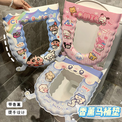 漫画香薫トイレマット家庭用トイレ粘着式防水トイレ座布団四季通用厚いトイレシール