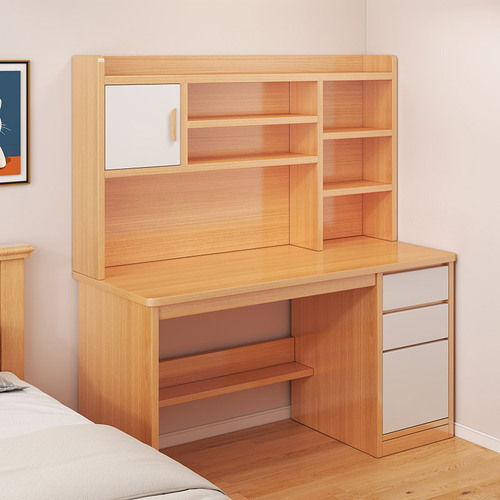 G3YN Study Desk, Student Home Bookshelf, Bookcase, Integrated Computer Desk, Middle School Student Study Writing Desk, Bedroom Homework Desk