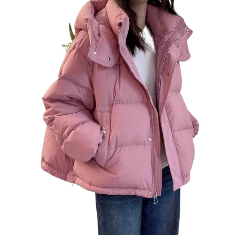 棉服女短款2025新款韩版宽松大码棉衣时尚连帽百搭薄款爆款棉袄潮|undefined